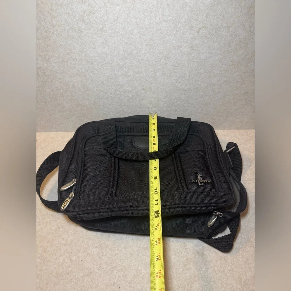 Atlantic Black Travel Shoulder Computer Laptop Electronic Bag 3 Zipper Pockets